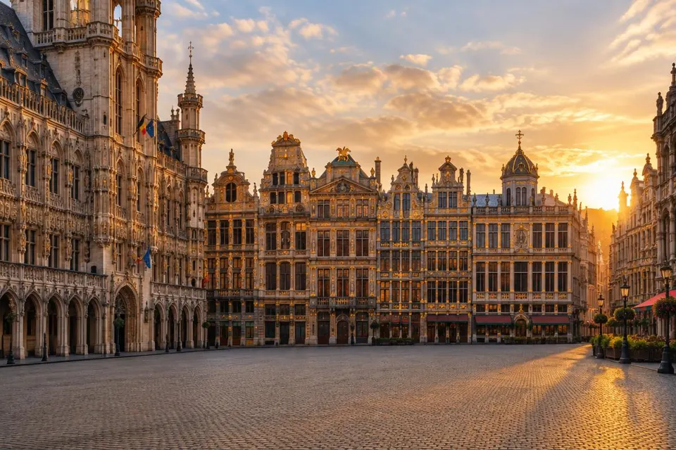 Grand-Place de Bruxelles au coucher du soleil